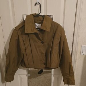 Zara Brown Puffer Jacket Stylish and Warm